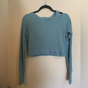 Gymshark Light Blue Ribbed Long Sleeve Shirt S